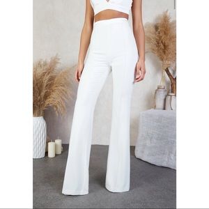 Nadine Merabi Satin/Crepe Suit Pant